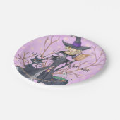 水彩魔女ハロウィーンバチェロレッテ ペーパープレート (アングル)