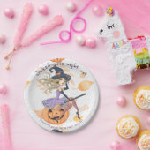 水彩魔女ハロウィーンバチェロレッテ ペーパープレート (パーティー)