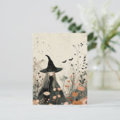 水彩魔女秋葉ハロウィンお洒落イン ポストカード (スタンド正面)