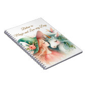 水彩魔法のユニコーンワーシックリームファンタジーアート ノートブック (右側)