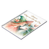 水彩魔法のユニコーンワーシックリームファンタジーアート ノートブック (左側)