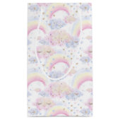 水彩魔法の虹と雲のグリッター スモールペーパーバッグ (裏面)