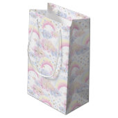 水彩魔法の虹と雲のグリッター スモールペーパーバッグ (裏面アングル)