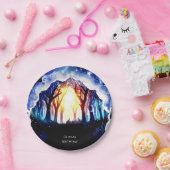 水彩魔法ウッドランド誕生日 ペーパープレート (パーティー)