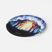 水彩魔法ウッドランド誕生日 ペーパープレート (アングル)