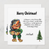 水彩魔法トロールおもしろいお洒落ル シーズンカード (正面/裏面)