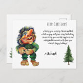 水彩魔法トロールおもしろいお洒落ル シーズンポストカード (正面/裏面)