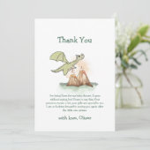 水彩魔法ドラゴンマウンテンボーイベビーシャワー サンキューカード (スタンド正面)