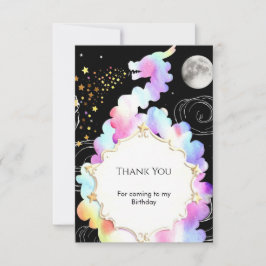 水彩魔法ドラゴン誕生日 サンキューカード