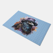 水彩魔法使いカラス鳥 ドアマット (アングル)