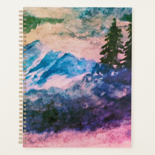 水彩魔法森林風景絵画ズ プランナー手帳 (正面)