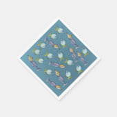 水彩魚お洒落 スタンダードカクテルナプキン (角)