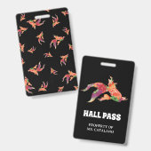 水彩魚の先生の許可証 バッジ (表裏)