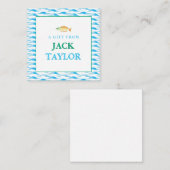 水彩魚の少年 パーソナライズ ギフト封筒 ノートカード (正面/裏面)