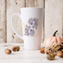 水彩魚座〔占星術の〕十二宮図標識 |モノグラム カフェラテマグ