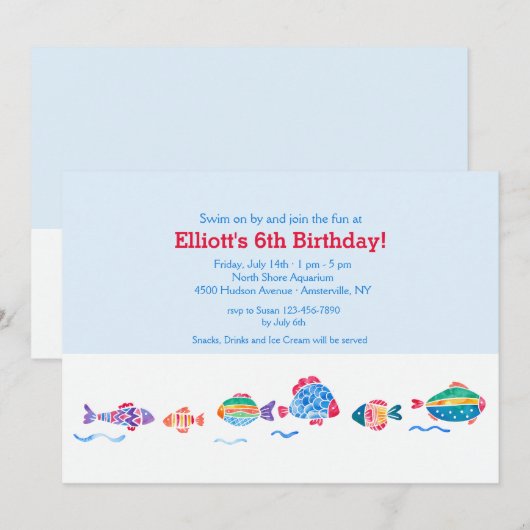 水彩魚招待状 招待状 (正面/裏面)