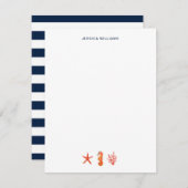 水彩魚航海のシンプルパーソナライズされた サンキューカード (正面/裏面)