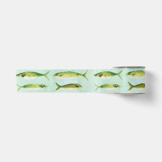 水彩魚転が サテンリボン