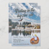 水彩魚釣りアットザレイク50thバースデーパーティー 招待状 (正面/裏面)