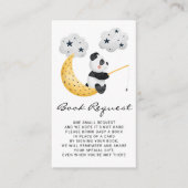 水彩魚釣りパンダ赤ちゃんシャワーブックリクエスト エンクロージャーカード (正面)