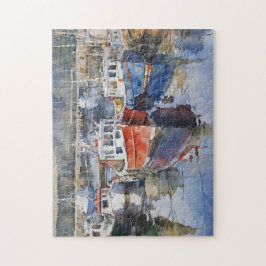 水彩魚釣りボート ジグソーパズル