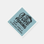 水彩魚釣り退職パーティー – 去った魚釣り スタンダードカクテルナプキン (角)