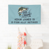 水彩魚釣り退職パーティー – 去った魚釣り 横断幕 (インサイチュ)