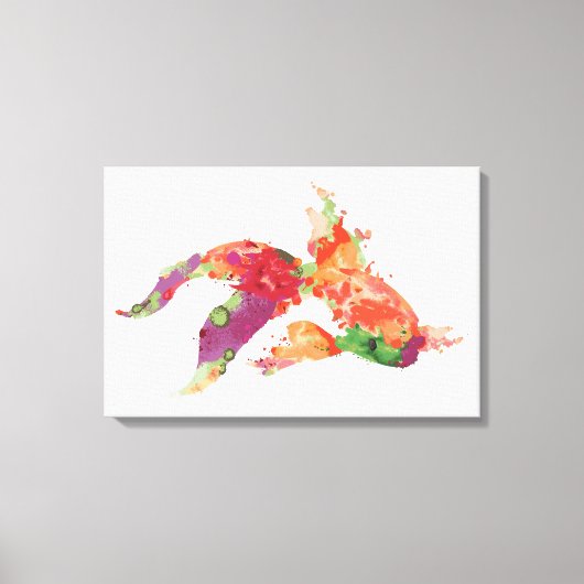 水彩魚 キャンバスプリント (正面)