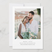 水彩鮮やかなピンク色の花ブライダルシャワー写真 招待状 (裏面)