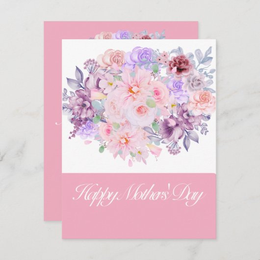 水彩鮮やかな花束オーダーメイド シーズンカード (正面/裏面)