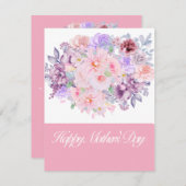 水彩鮮やかな花束 オーダーメイド シーズンカード (正面/裏面)