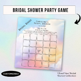 水彩鮮やかブライダルシャワービンゴパーティーゲーム ノートパッド