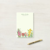 水彩鮮やか春の花ホワイトボード ポストイット (デスク上)