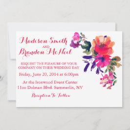 水彩鮮やか結婚式招待状 招待状