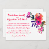 水彩鮮やか結婚式招待状 招待状 (正面/裏面)