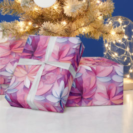 水彩鮮やか絵を描春の花 ラッピングペーパー