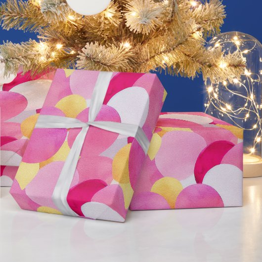 水彩鮮やか絵を描春の花 ラッピングペーパー (クリスマス)