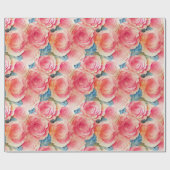 水彩鮮やか絵を描春の花 ラッピングペーパー (フラット)