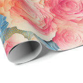 水彩鮮やか絵を描春の花 ラッピングペーパー (ロールコーナー)