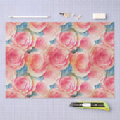 水彩鮮やか絵を描春の花 薄葉紙 (クラフト)