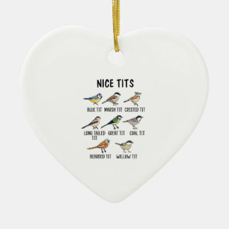 水彩鳥おもしろい愛好家 セラミックオーナメント