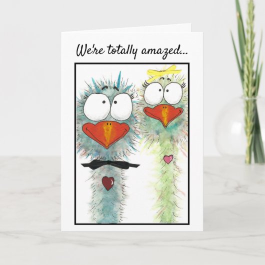 水彩鳥お洒落誕生日カード カード (正面)