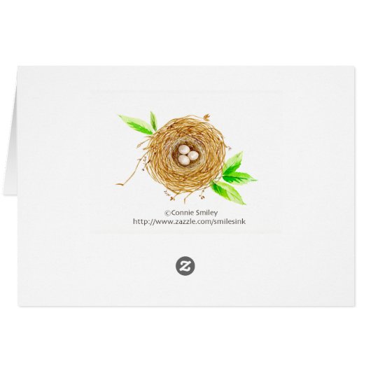 水彩鳥の巣(3卵) (裏面横)