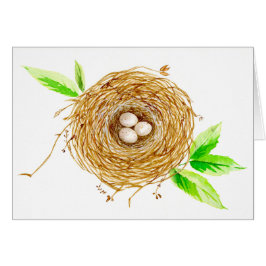 水彩鳥の巣（3卵）