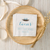 水彩鳥の巣 | Twis男の赤ちゃんシャワー スタンダードカクテルナプキン