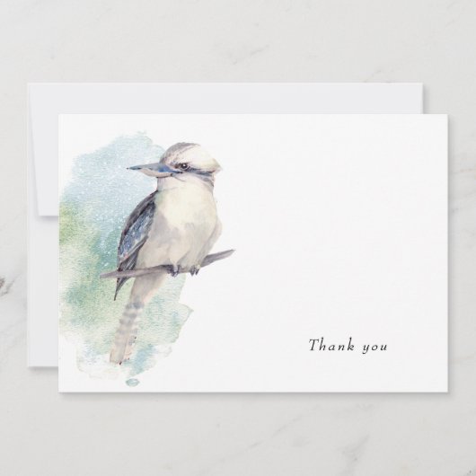 水彩鳥の愛する思い出ありがとう サンキューカード (正面)