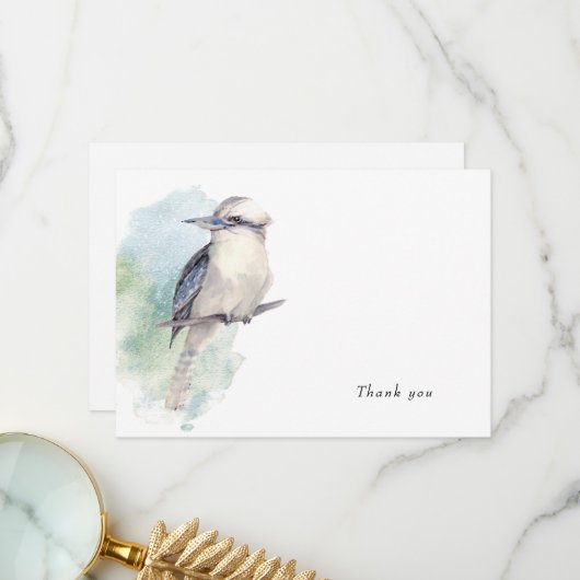 水彩鳥の愛する思い出ありがとう サンキューカード (正面/裏面インサイチュ)