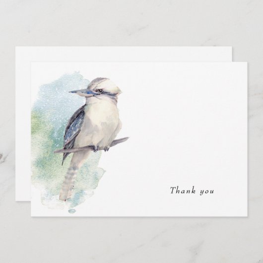 水彩鳥の愛する思い出ありがとう サンキューカード (正面/裏面)