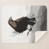 水彩鳥の野生生物自然アート シェルパブランケット (正面(横))