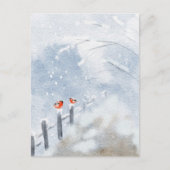 水彩鳥はがき | 芸術的自然 ポストカード (正面)